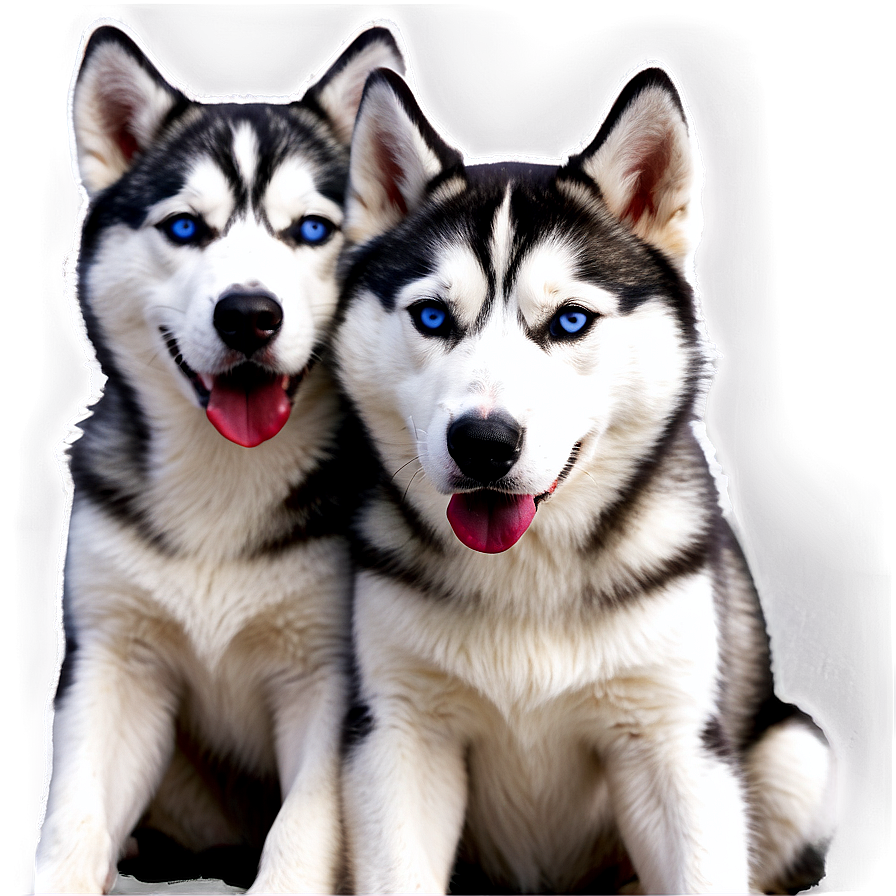 Husky Siblings Cuddle Png 8