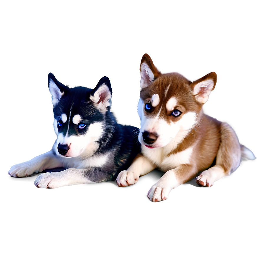 Husky Siblings Cuddle Png Xmp