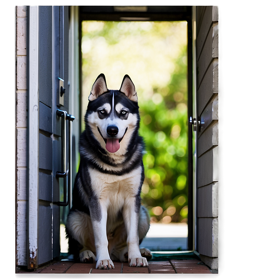 Husky Waiting At Door Png 06112024