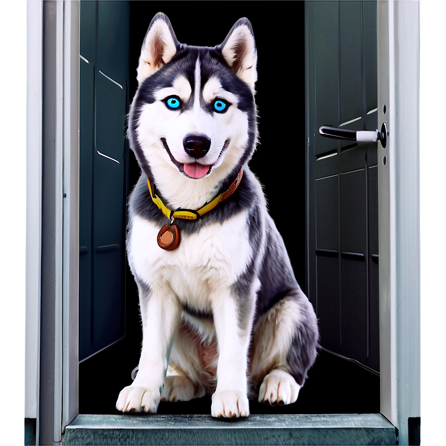 Husky Waiting At Door Png 6