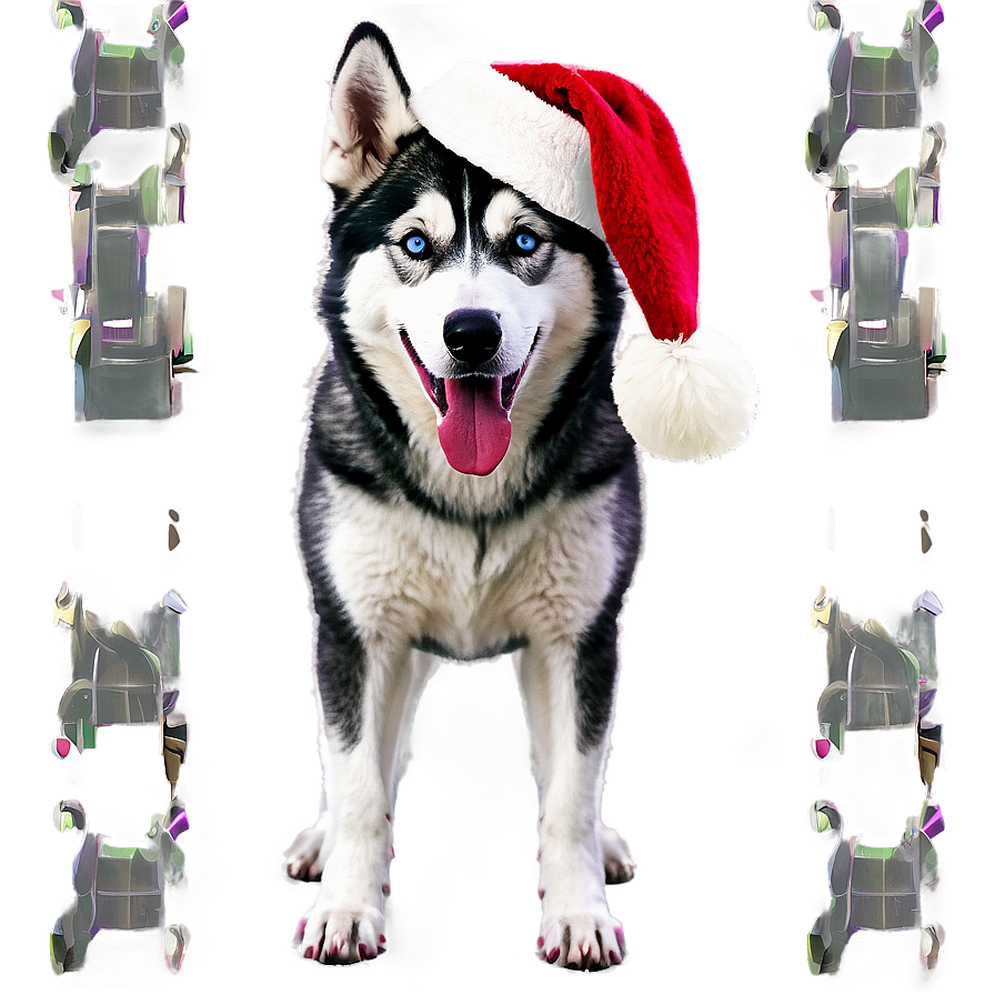 Husky With Santa Hat Png 06112024