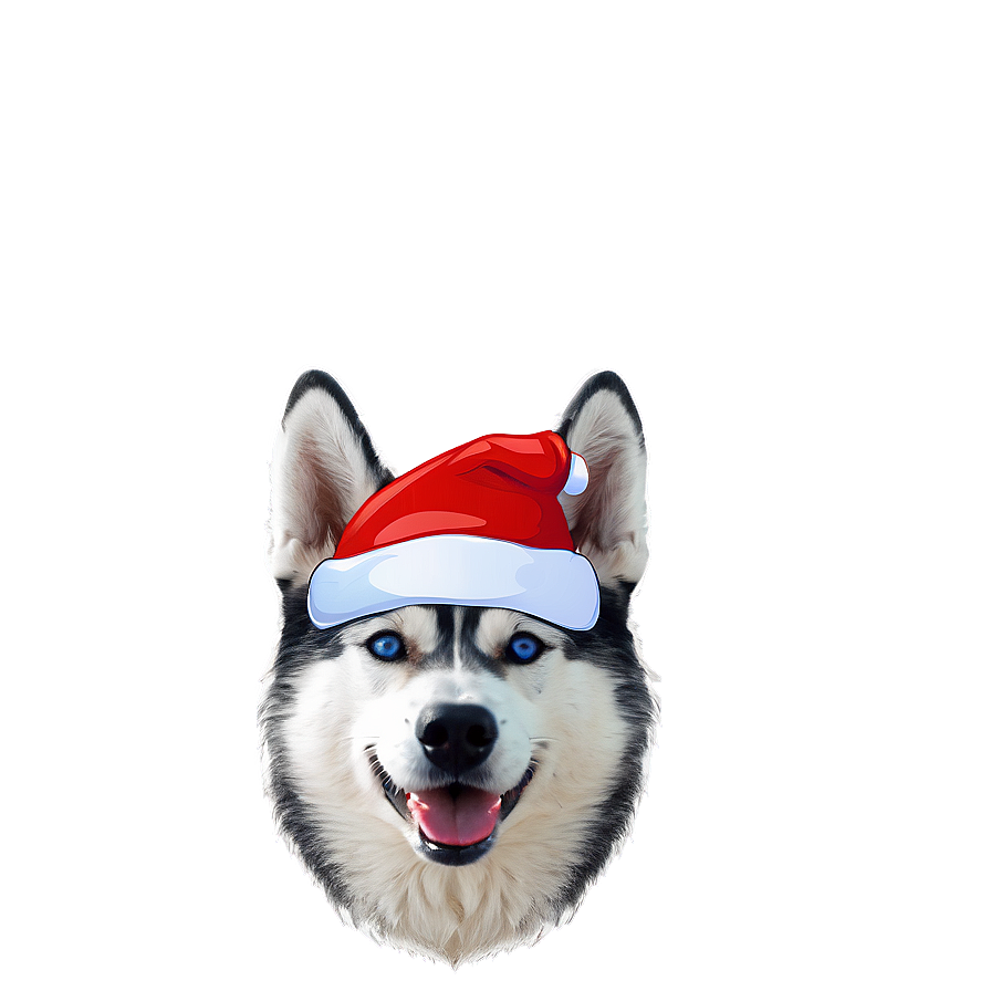 Husky With Santa Hat Png 79