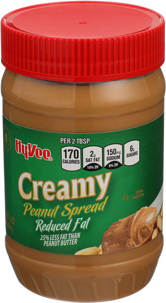 Hy Vee Creamy Reduced Fat Peanut Spread Jar