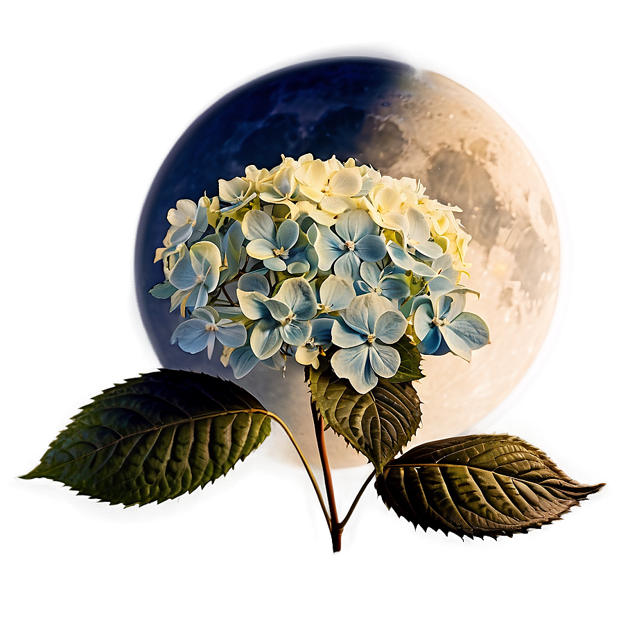 Hydrangea Under Moonlight Png Twm