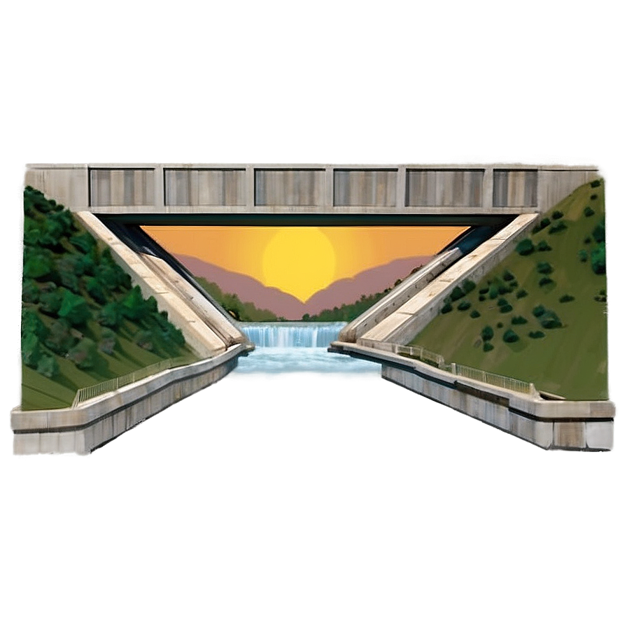 Hydroelectric Dam Sunset Png Dbi5