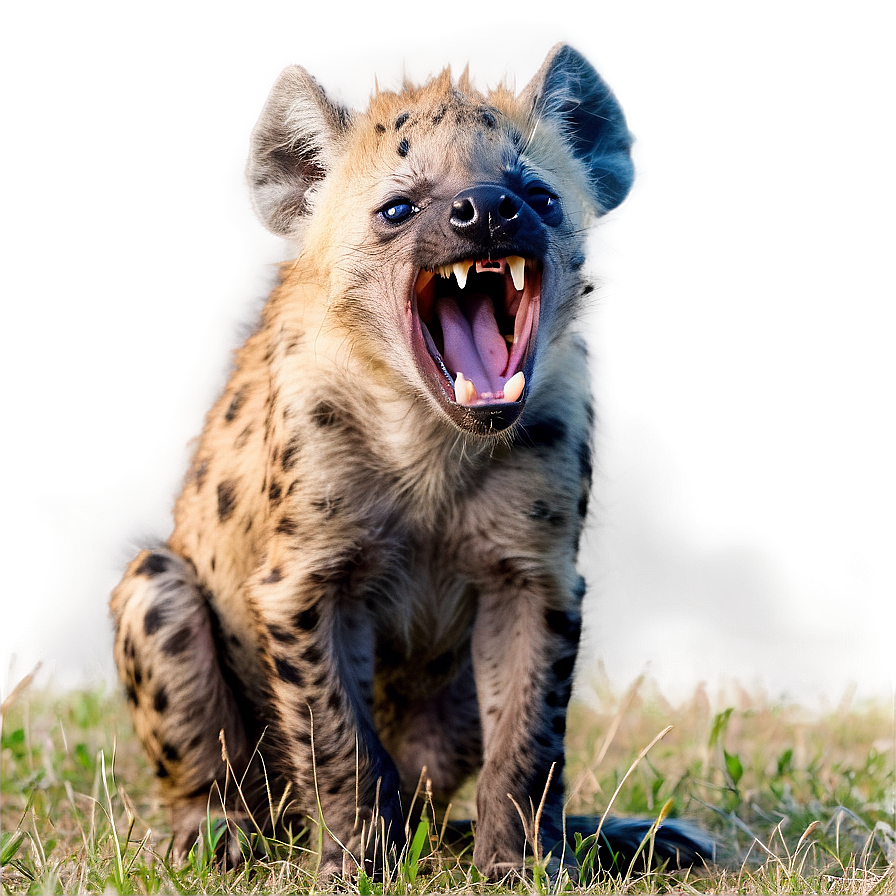 Hyena Cub Yawning Png Plf12