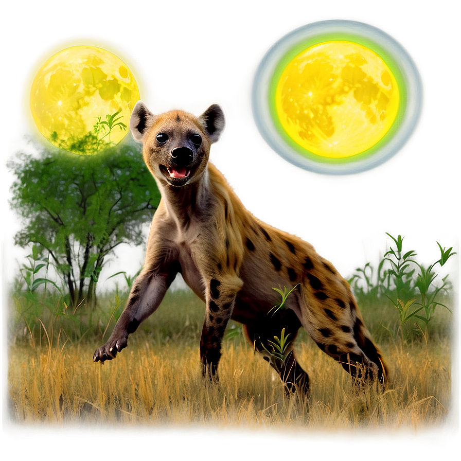 Hyena In Moonlight Hunt Png 06112024