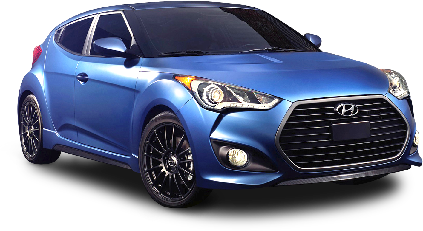 Hyundai Veloster Blue Side View