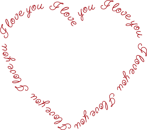 I Love You Heart Text Pattern