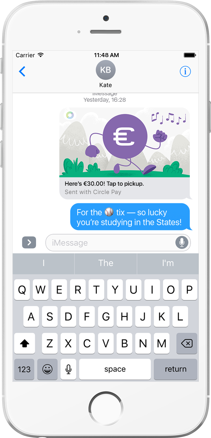 I Message Money Transfer Screenshot