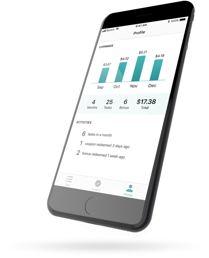 I Phone Mockup Earnings Profile App