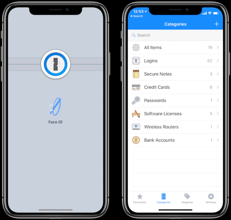 I Phone12 Face I D Password Manager App Screen