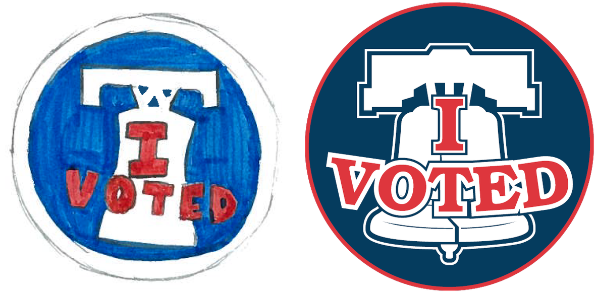 I Voted Stickers Comparison