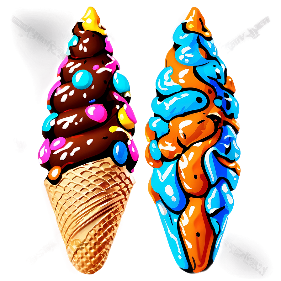 Ice Cream Cone Decoration Png Bkb43