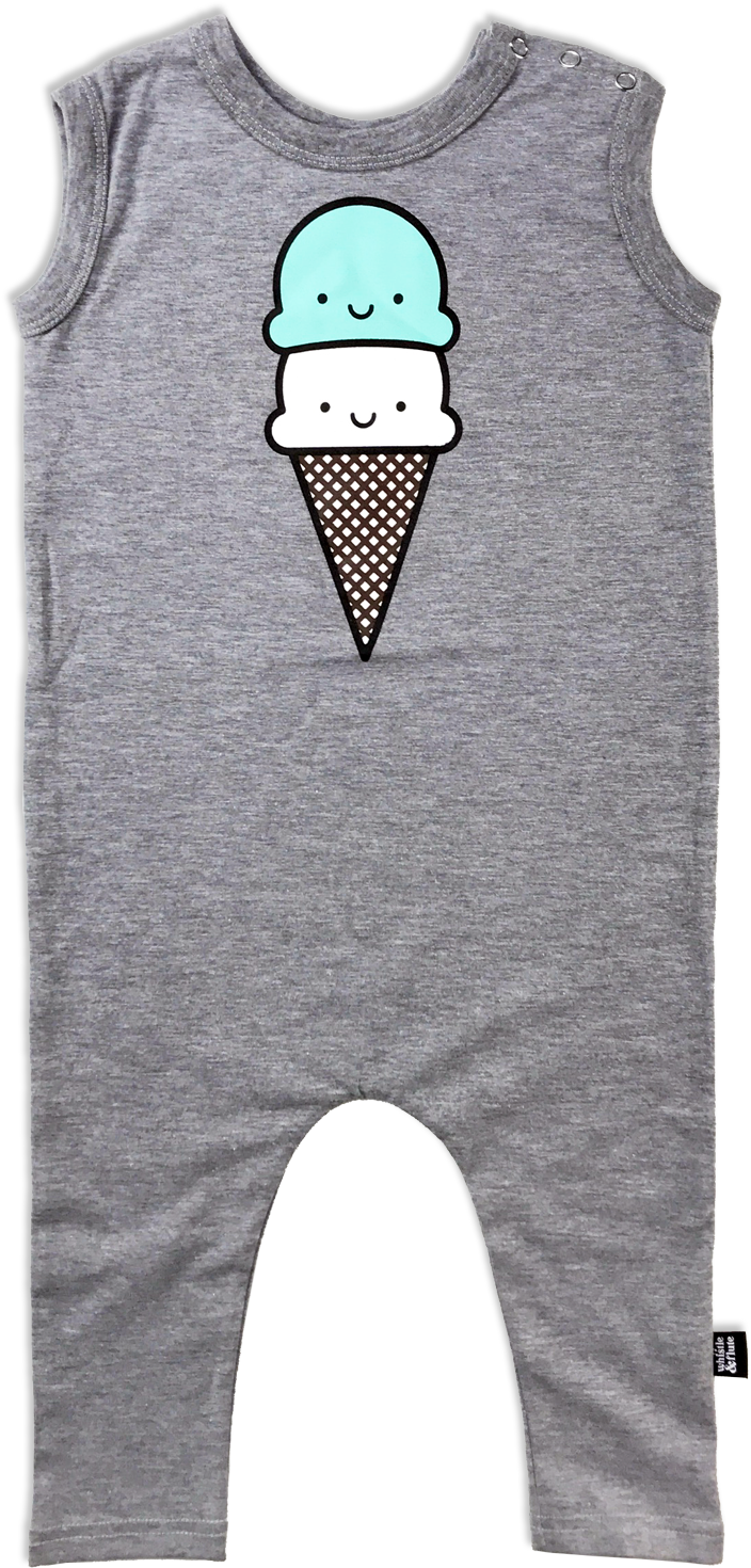 Ice Cream Cone Printed Onesie