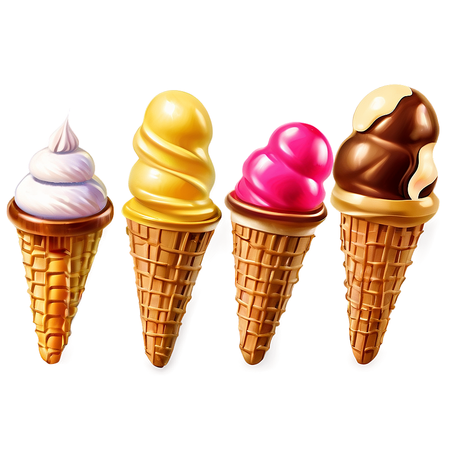 Ice Cream Cone Set Png Pux91