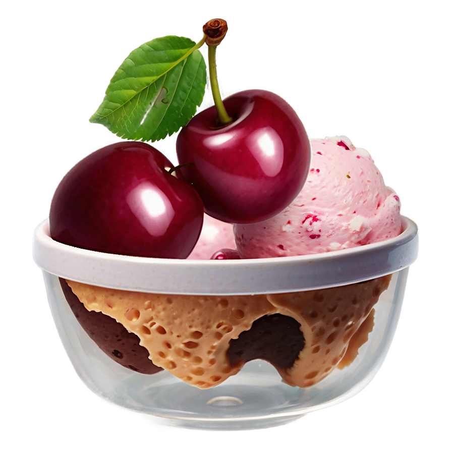 Ice Cream Cup With Cherry Png Mqy