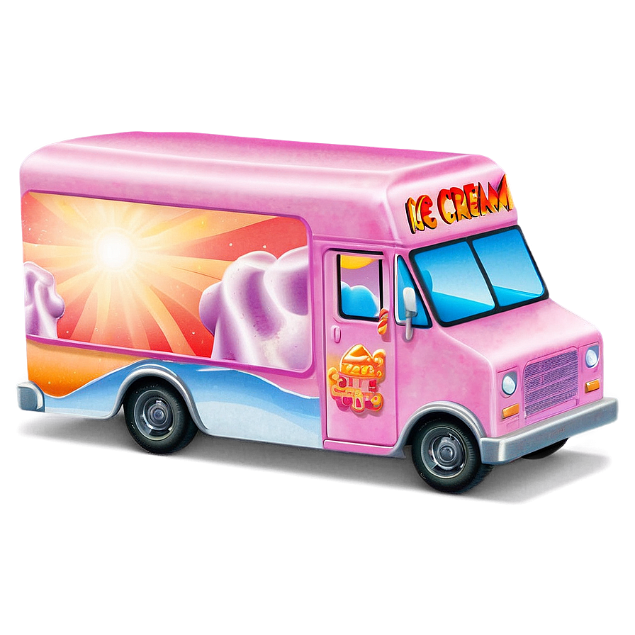 Ice Cream Truck During Sunset Png 06122024