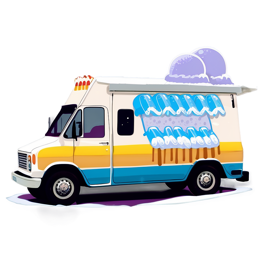 Ice Cream Truck In Winter Theme Png Yrp63