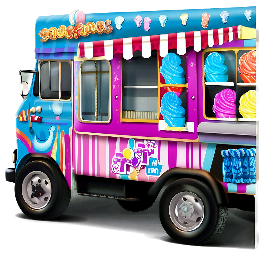 Ice Cream Truck Serving Dessert Png 06122024