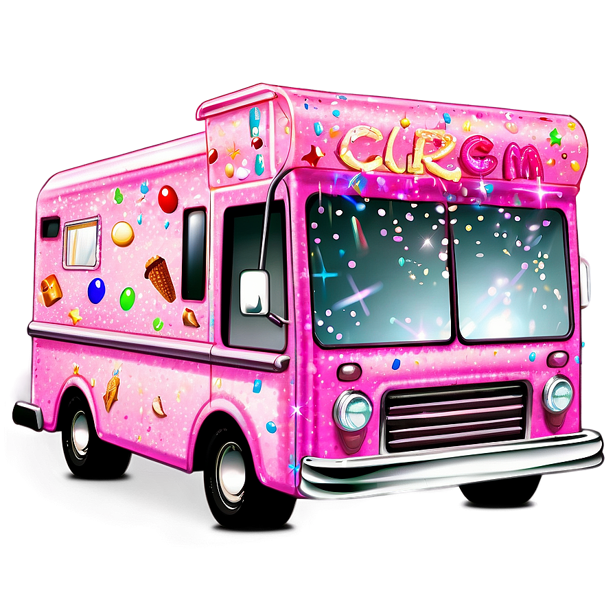 Ice Cream Truck With Sparkles Png Fjq28