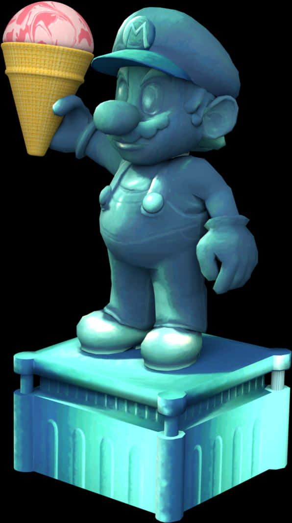 Ice Sculpture Mariowith Ice Cream