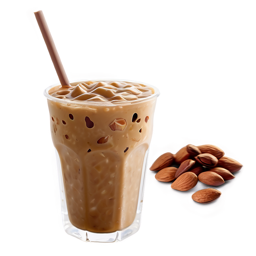 Iced Coffee With Almond Milk Png Yrf6