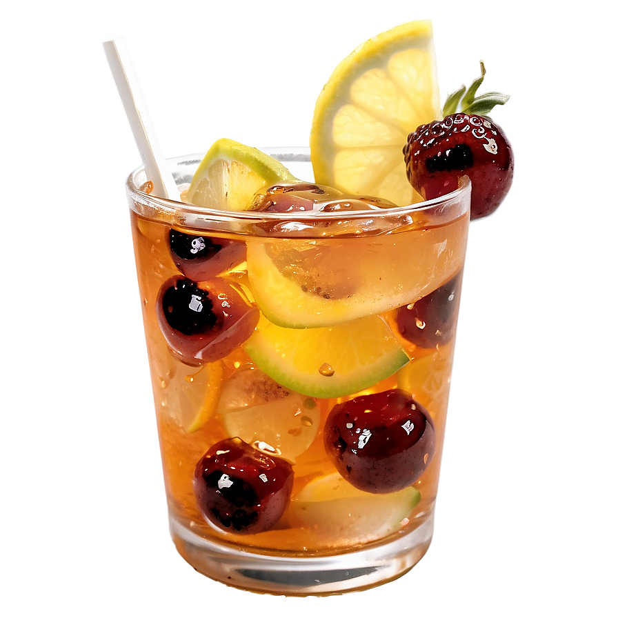 Iced Tea With Fruit Garnish Png 34