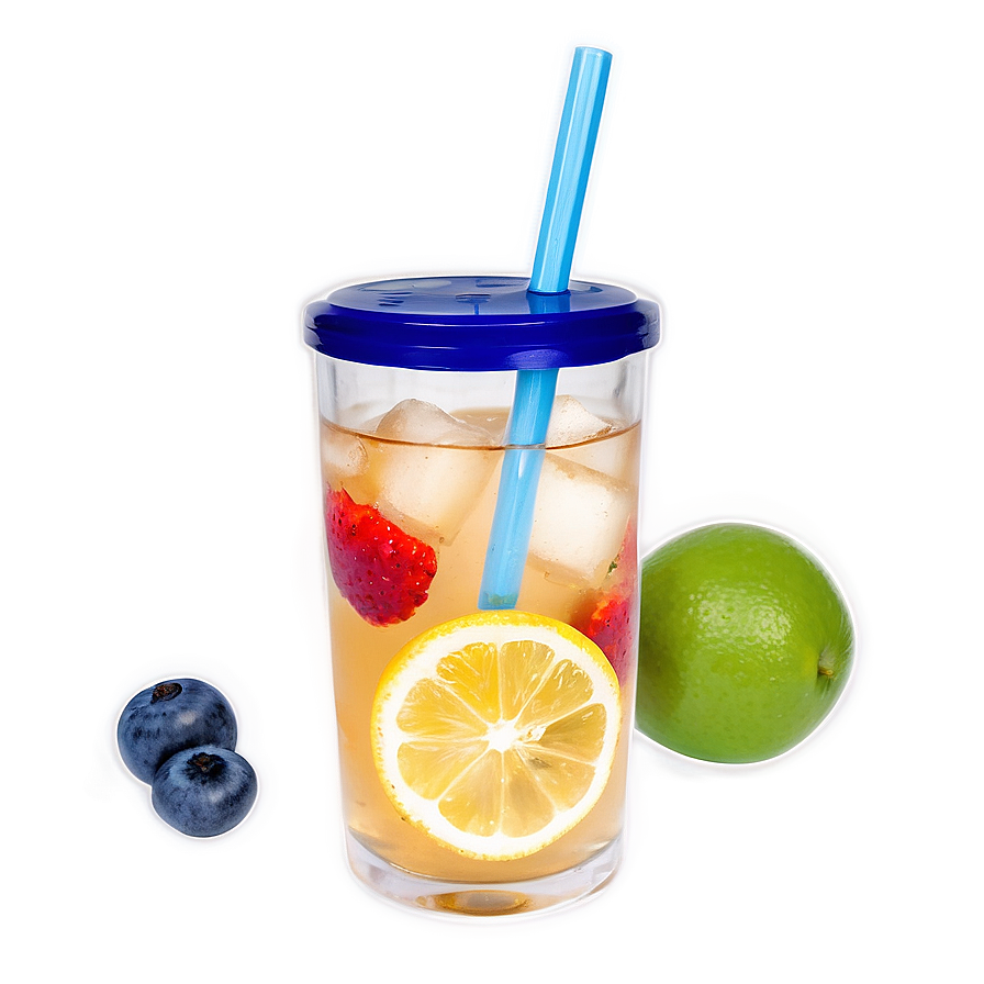 Iced Tea With Fruit Garnish Png Oky