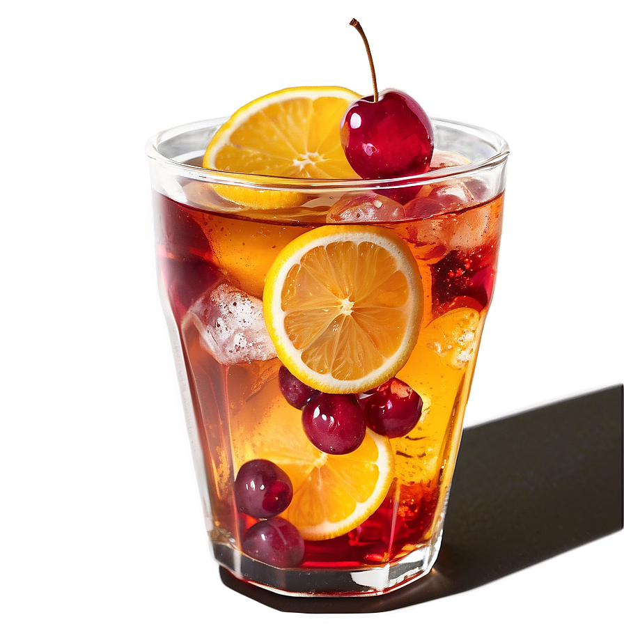 Iced Tea With Fruit Pieces Png Bdy49