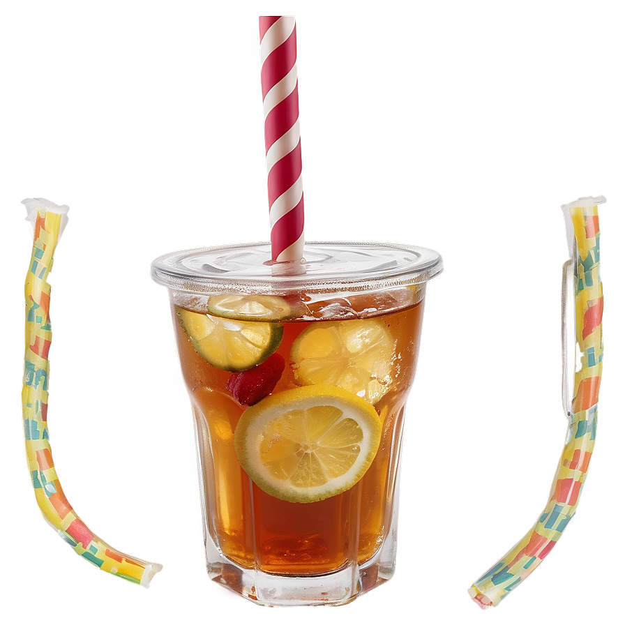 Iced Tea With Straw Png 05242024