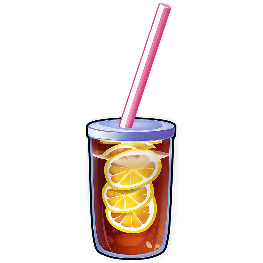 Iced Tea With Straw Png 84