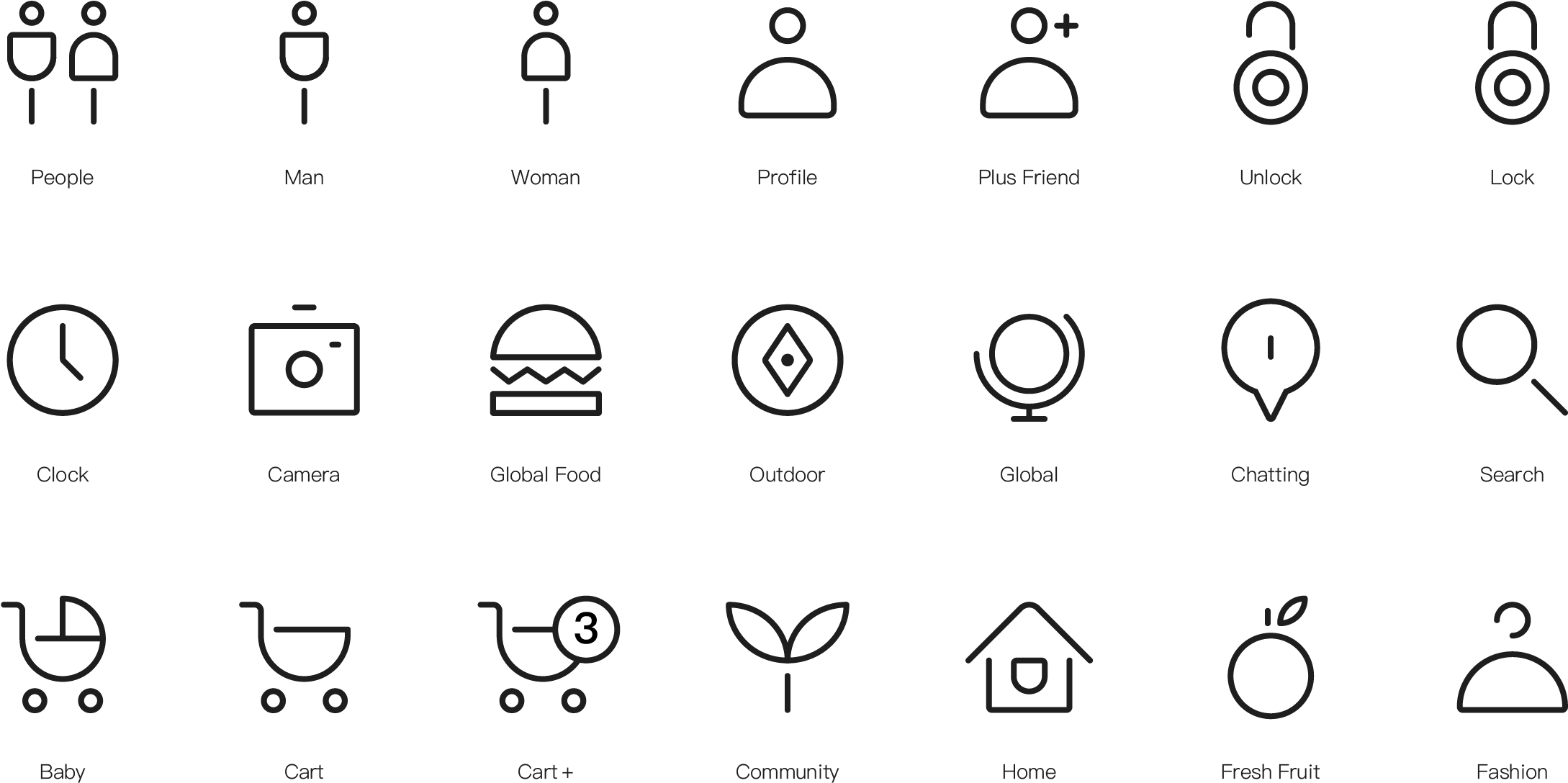 Icon Set User Interface Elements