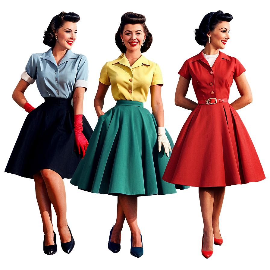 Iconic 1950s Fashion Outfits Png 06242024