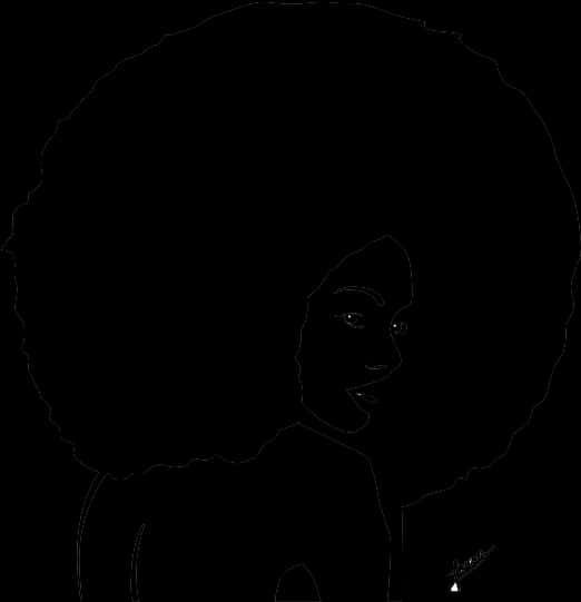 Iconic Afro Hairstyle Silhouette