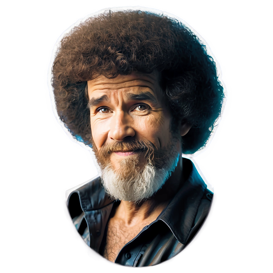 Iconic Bob Ross Hairstyle Png 8