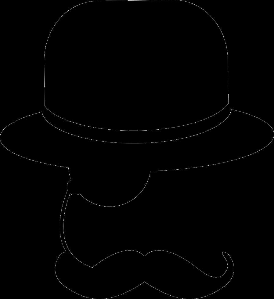 Iconic Bowler Hatand Mustache