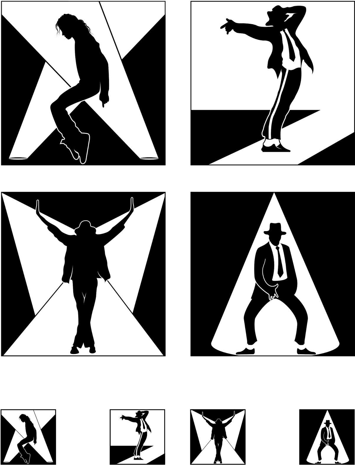 Iconic Dance Moves Silhouettes