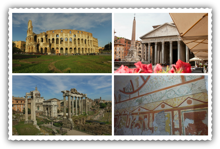 Iconic Roman Landmarks Collage