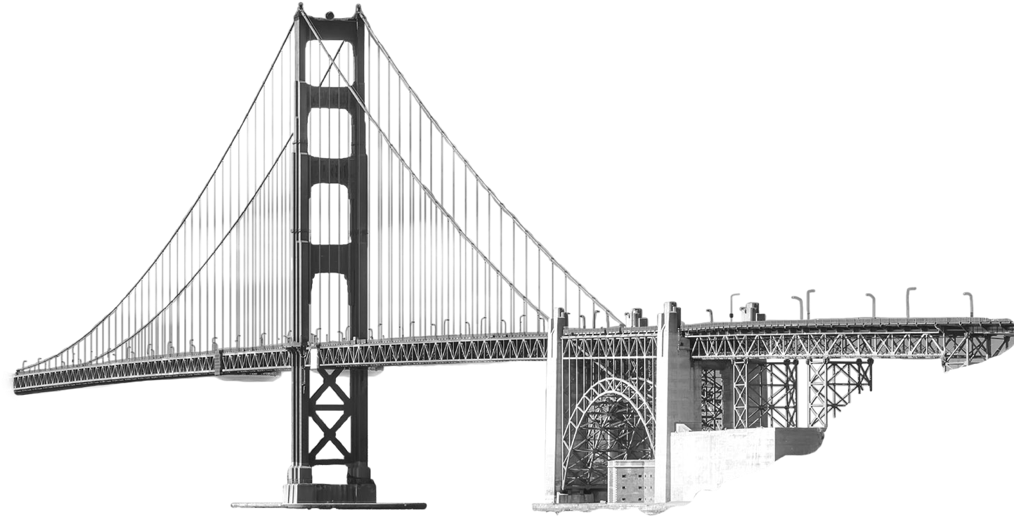 Iconic Suspension Bridge Graphic