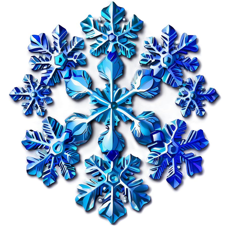 Icy Blue Snowflakes Png 05062024