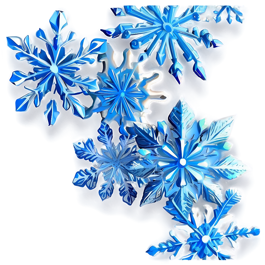 Icy Blue Snowflakes Png Jdt