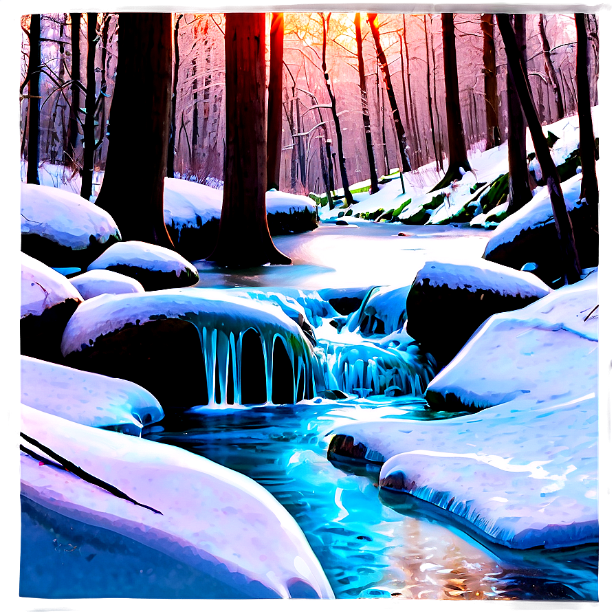 Icy Stream Woods Png Fhg25