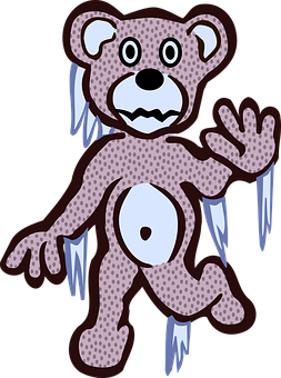 Icy Zombie Teddy Bear Illustration