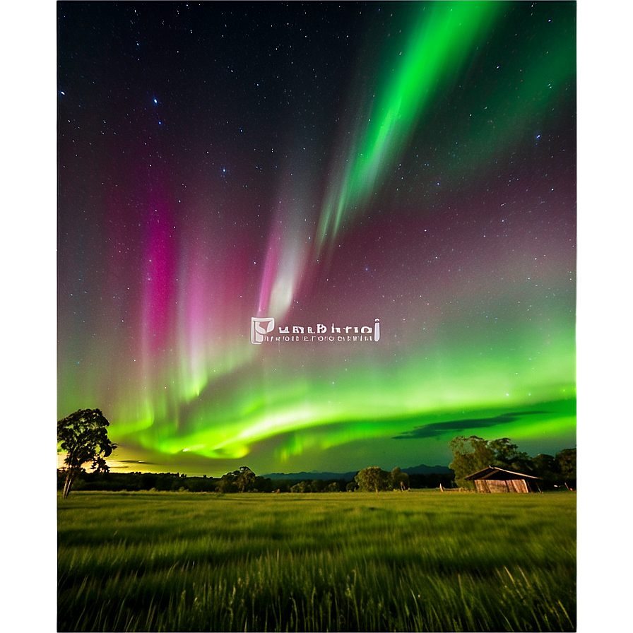 Idyllic Aurora Over Countryside Png Iom