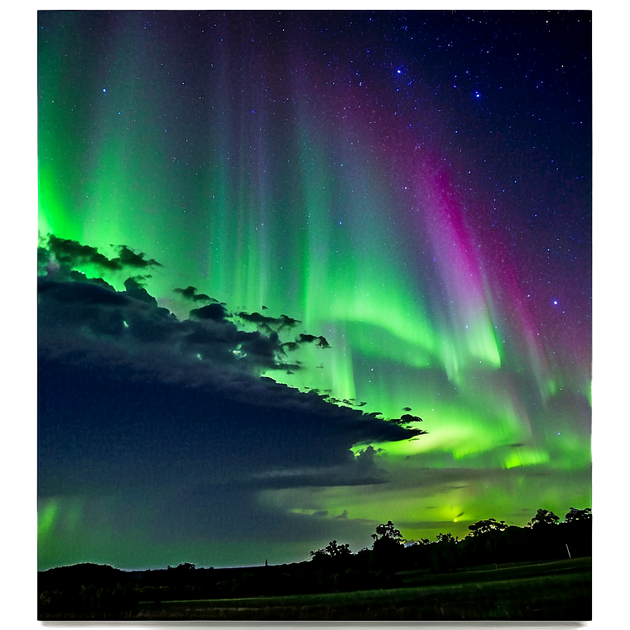 Idyllic Aurora Over Countryside Png Lpg