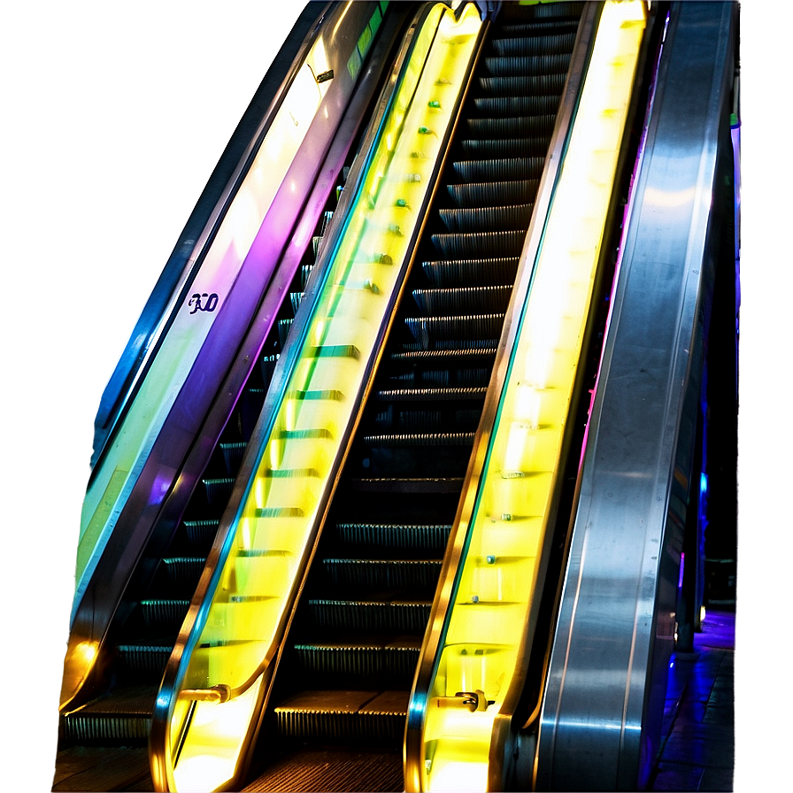 Illuminated Escalator By Night Png 06242024