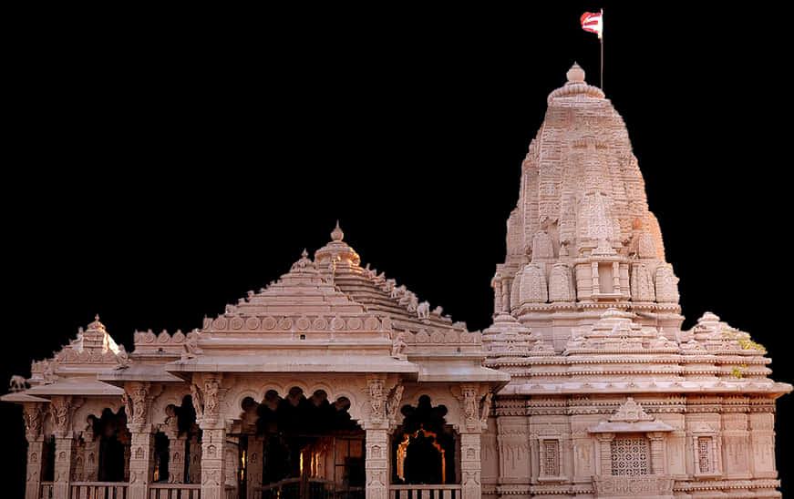 Illuminated Hindu Templeat Dusk