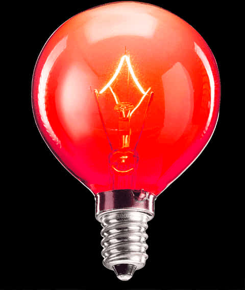 Illuminated Red Light Bulb