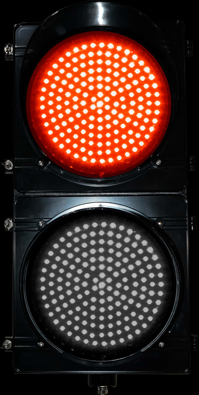 Illuminated Red Traffic Light